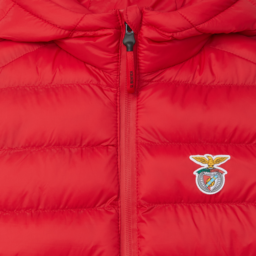 Children's Red Jacket with Hood and SL Benfica Emblem