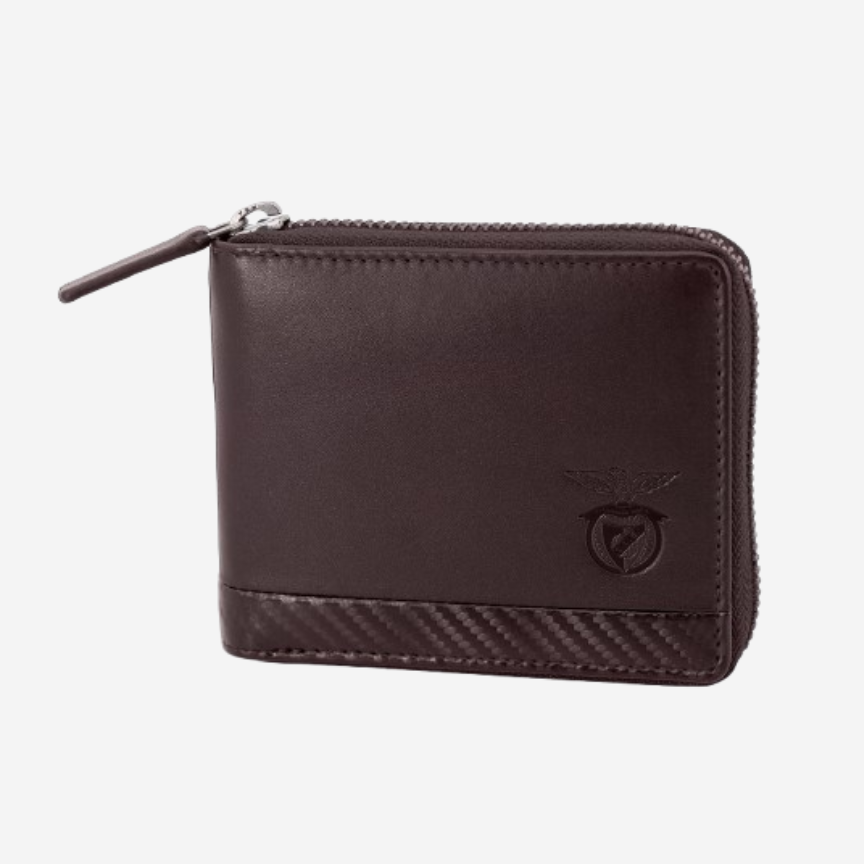 Brown leather zip wallet SL Benfica