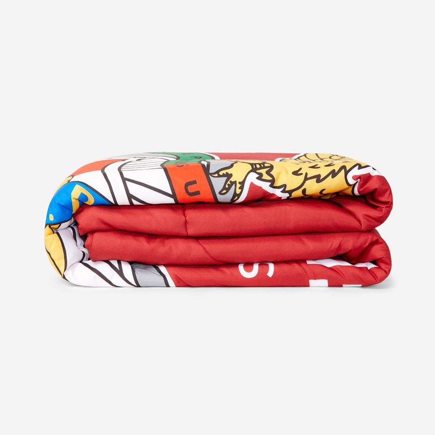 Red Single Bed Duvet with Sport Lisboa e Benfica Emblem