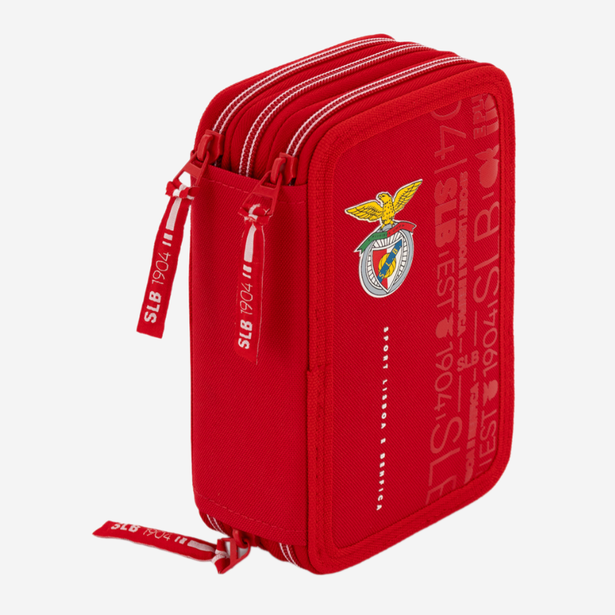 Red Tri-fold Case with Sport Lisboa e Benfica Emblem