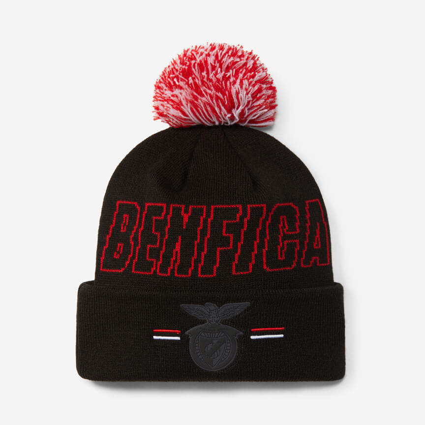 Benfica 1904 Black Beanie with Pom-pom