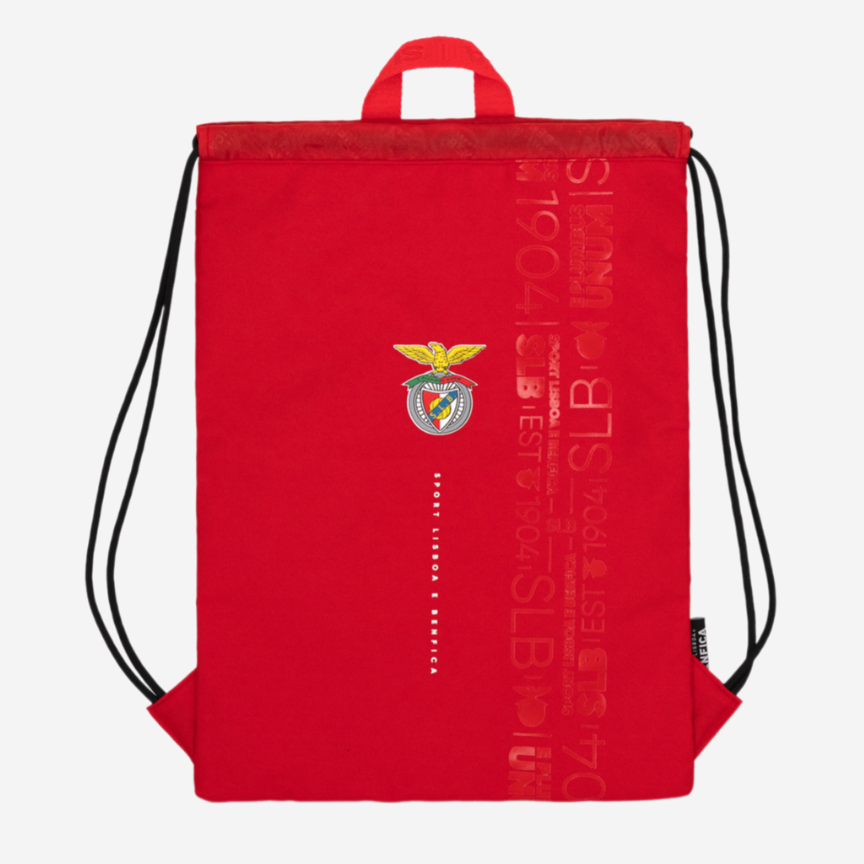 Red Gym Bag with Sport Lisboa e Benfica Emblem