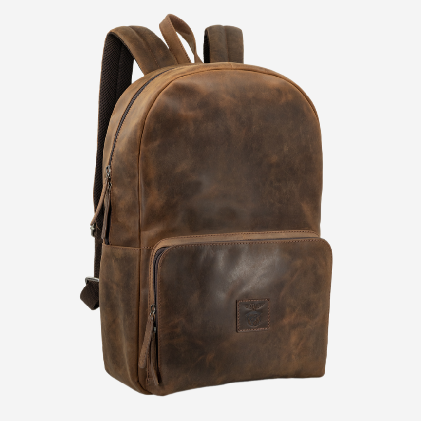 Brown Leather Laptop Backpack SL Benfica