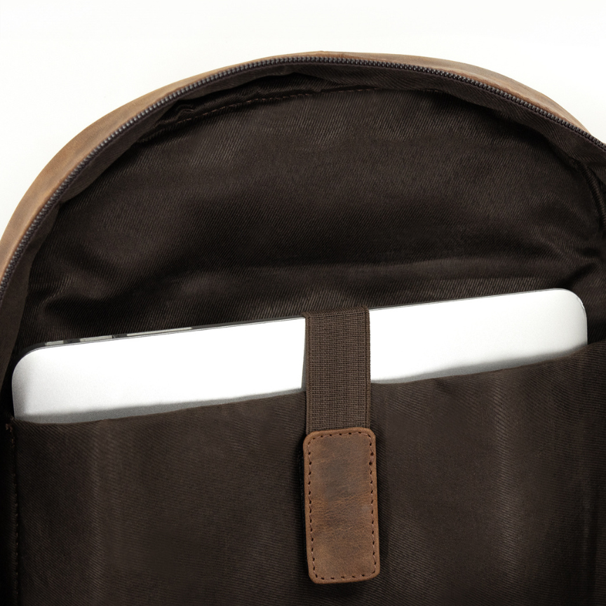 Brown Leather Laptop Backpack SL Benfica