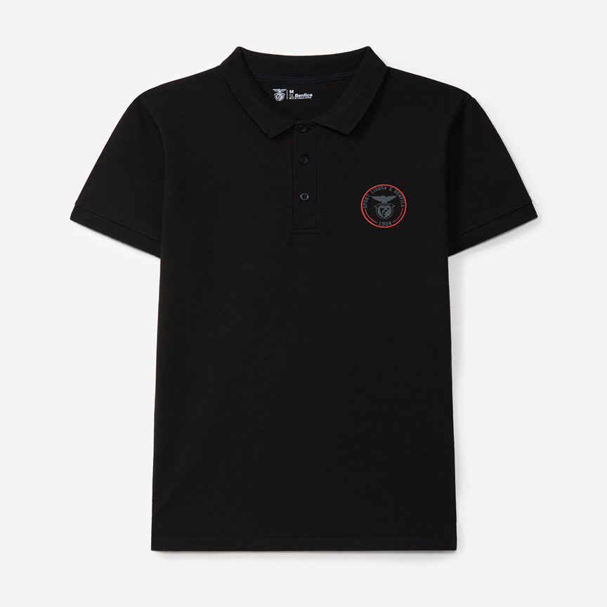 Polo Preto Emblema SL Benfica 1904