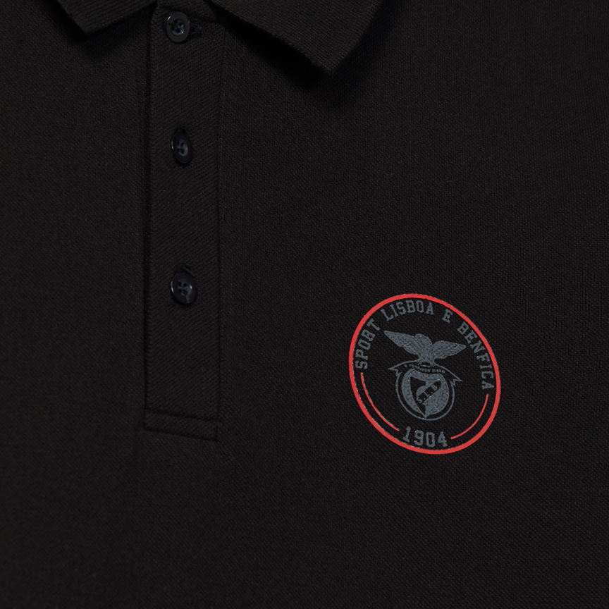 Polo Preto Emblema SL Benfica 1904