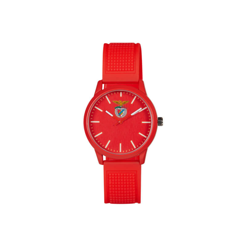 Red silicone watch with SL Benfica logo