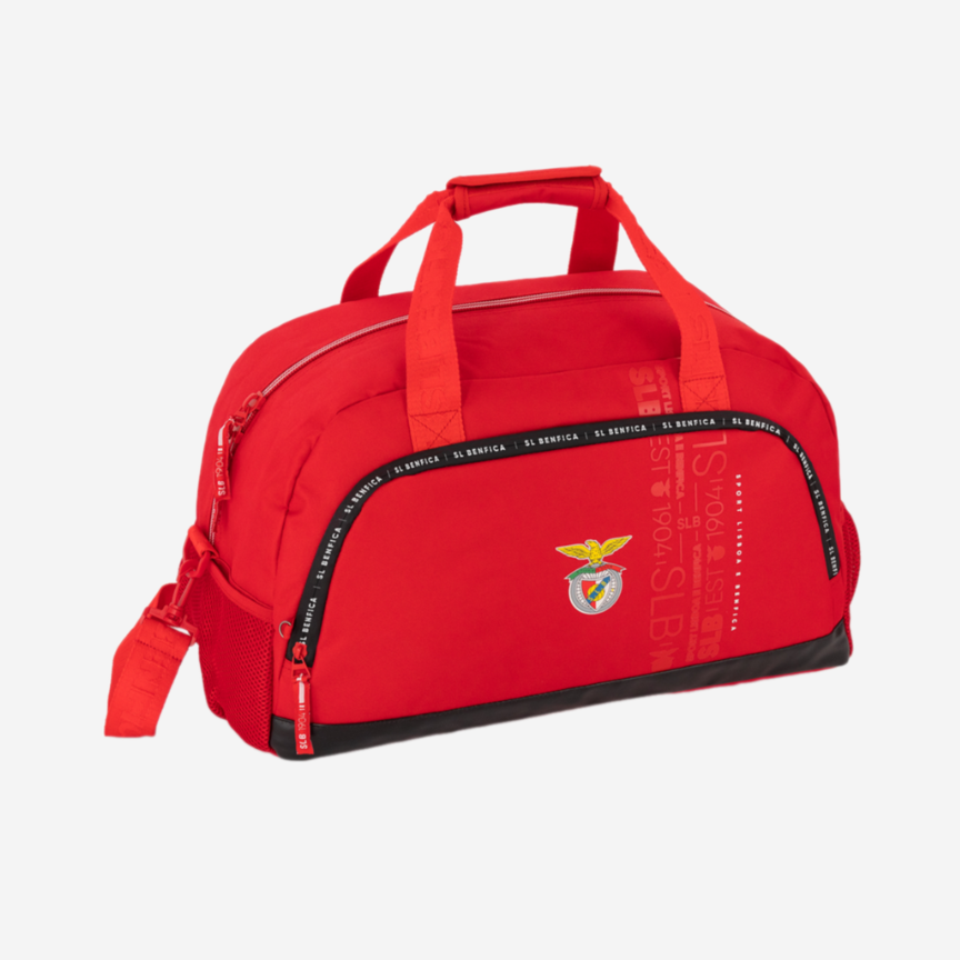 Red Sports Bag with Sport Lisboa e Benfica Emblem